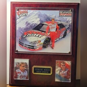 NASCAR Sterling Marlin #40 Coors Light Silver Bullet Plaque